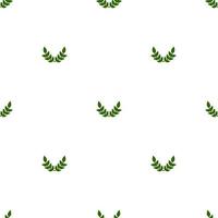 Seamless pattern with green leaves on white background. Vector illustration for design, web, wrapping paper, fabric, wallpaper.