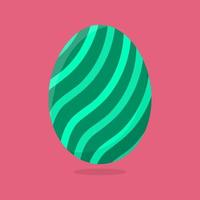 Vector Easter Egg isolated on pink background. Colorful Egg with Swirl Stripes Pattern. Flat Style. For Greeting Cards, Invitations. Vector illustration for Your Design, Web.