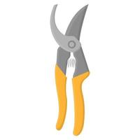 Cartoon gardening scissors or secateurs isolated on white background. Gardening tool. Vector illustration in cartoon style for your design