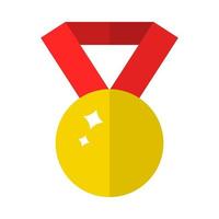 Vector Golden Medal Icon isolated on white background. Flat Gold Award of Winner. First Place, Number One. Vector illustration for Your Design.