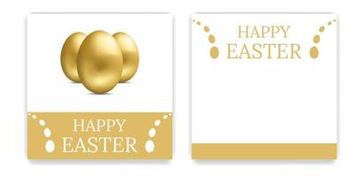 vector invitaciones de fiesta de pascua y tarjetas de felicitación con huevos de oro. tarjeta de pascua ilustración vectorial