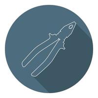 Pliers Icon. Repair Symbol. Outline Flat Style. Vector illustration for Your Design, Web.