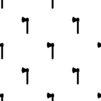 Seamless pattern with black silhouette icon of axe isolated on white background. Medieval weapon sign. Vector illustration for design, web, wrapping paper, fabric, wallpaper