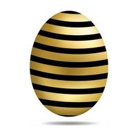 Vector Easter Golden Egg isolated on white background. Colorful Egg with Dots Pattern. Realistic Style. For Greeting Cards, Invitations. Vector illustration for Your Design, Web.