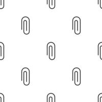 Seamless pattern with paper clip icon on white background. Vector illustration for design, web, wrapping paper, fabric