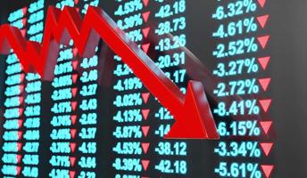 Econimical crisis concept. Spread in the world, economy is down. 3d illustration photo