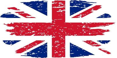 grunge de la bandera del reino unido británico. vector. vector