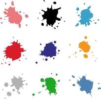 Collection of paint splash. Vector set of brush strokes. Isolated on white background