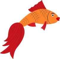 Gold Fish Cartoon Illustration Design for your project vector