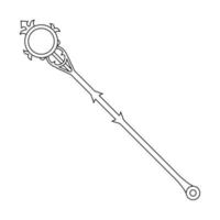 Staff Icon isolated on white background. Magic Weapon. Vector Illustration for Your Design, Game, Card, Web.