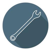 Combination Wrench Icon. Repair Symbol. Outline Flat Style. Vector illustration for Your Design, Web.