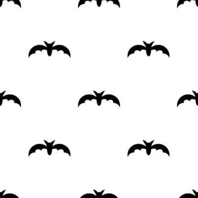 Seamless pattern with black silhouette bats. Halloween texture. Vector illustration.