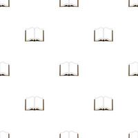 Seamless pattern with brown books on white background. Vector illustration.