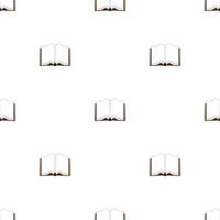 Seamless pattern with brown books on white background. Vector illustration.