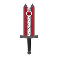 Vector Magic Sword isolated on white background. Creative Twin Dagger with Red Magic Sphere. Vector illustration for Design, Game, Web.