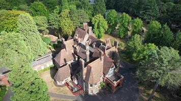 Wardown House Museum and Gallery at Wardown Public Park New Bedford Road Luton England Great Britain. photo taken at 8th August 2022 with drone's camera video