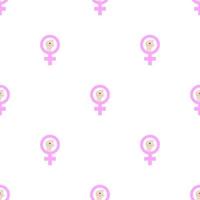 Seamless pattern with woman's resist symbol on white background. Female symbol. Girl power. Feminism concept. Vector illustration for design, web, wrapping paper, fabric, wallpaper.