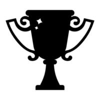 icono de la copa del trofeo del ganador del vector. silueta negra de premio aislado sobre fondo blanco. ilustración vectorial limpia y moderna para diseño, web. vector