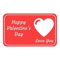 Greeting Card for Valentines Day. Love You. Vector Illustration isolated on white background.