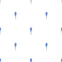 Seamless pattern with blue feathers on white background. Vector illustration.