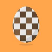 Vector Easter Egg isolated on orange background. Colorful Egg with Tiles Pattern. Flat Style. For Greeting Cards, Invitations. Vector illustration for Your Design, Web.