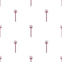 Seamless pattern with red devil tridents on white background. Hell concept. Vector illustration for design, web, wrapping paper, fabric, wallpaper.