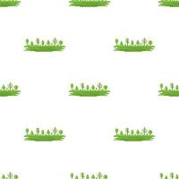 Seamless pattern with sky island. Landscape of forest, park, alley with different trees. Summer forest panorama, outdoor. Flat style. Vector illustration isolated on white background.