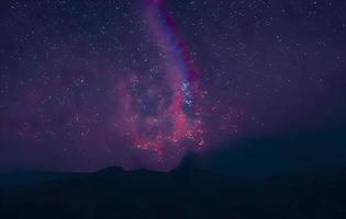 night landscape mountain and milkyway galaxy background , long exposure , low light photo