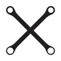 Silhouette icon of crossed wrenches. Workshop, mechanic, repair service logo template. Clean and modern vector illustration.