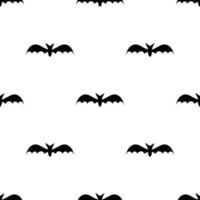 Seamless pattern with black silhouette bats. Halloween texture. Vector illustration.