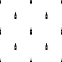 Seamless pattern with bottle of wine on white background. Vector illustration for design, web, wrapping paper, fabric, wallpaper