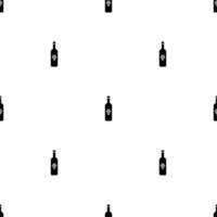 Seamless pattern with bottle of wine on white background. Vector illustration for design, web, wrapping paper, fabric, wallpaper