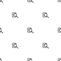 Seamless pattern with search document icon. Magnifier and document. Vector illustration for design, web, wrapping paper, fabric, wallpaper.