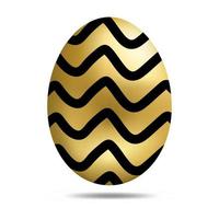 Vector Easter Golden Egg isolated on white background. Colorful Egg with Dots Pattern. Realistic Style. For Greeting Cards, Invitations. Vector illustration for Your Design, Web.