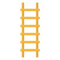 Cartoon wooden ladder icon isolated on white background. Vector illustration in cartoon style for your design