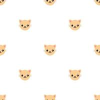 Seamless pattern with cute cat. Vector illustration for design, web, wrapping paper, fabric, wallpaper.