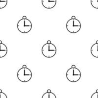 Seamless pattern with stopwatch icon on white background. Time symbol. Vector illustration for design, web, wrapping paper, fabric