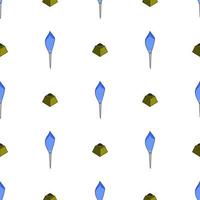 Seamless pattern with feathers and ink pots on white background. Vector illustration.
