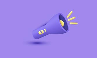 unique realistic purple flash light 3d design isolated on vector