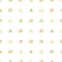 Seamless pattern with fresh champignons. Organic food. Cartoon style. Vector illustration for design, web, wrapping paper, fabric, wallpaper.