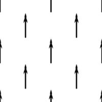 Seamless pattern with black silhouette icon of spear isolated on white background. Lance, pike. Medieval weapon sign. Vector illustration for design, web, wrapping paper, fabric, wallpaper