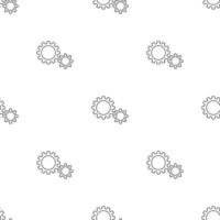Seamless pattern with gear icon on white background. Settings symbol. Outline style. Vector illustration for design, web, wrapping paper, fabric, wallpaper