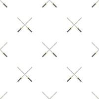 Seamless pattern with crossed katana weapon icons. Ninja weapon. Samurai equipment. Cartoon style. Vector illustration for design, web, wrapping paper, fabric, wallpaper.