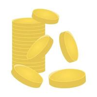 una montaña de monedas de oro. banco, concepto de finanzas. diseño de elementos de juego. ilustración vectorial aislado sobre fondo blanco. vector