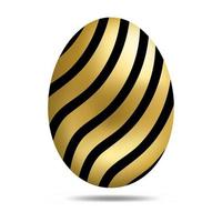 Vector Easter Golden Egg isolated on white background. Colorful Egg with Dots Pattern. Realistic Style. For Greeting Cards, Invitations. Vector illustration for Your Design, Web.