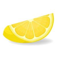 Fruta de limón cortada exótica brillante fresca aislada sobre fondo blanco. frutas de verano para un estilo de vida saludable. fruta organica estilo de dibujos animados ilustración vectorial para cualquier diseño. vector