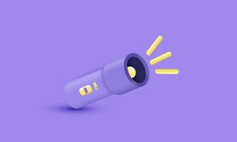 unique realistic cute purple flash light 3d design isolated on vector