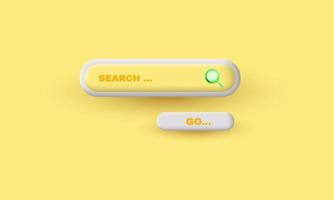 3d minimal search bar simple modern design vector