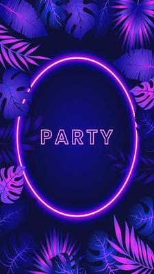 Neon pink dance party text Royalty Free Vector Image