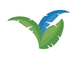 green and blue palm leafs vector